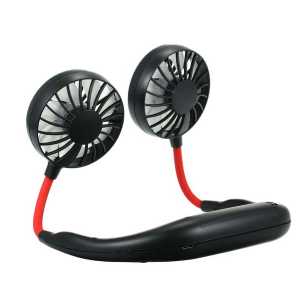 2pcs Portable USB Neck Fan 3-Speed Quiet Running Sports Mini Cooling Fan 